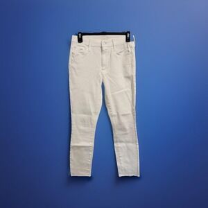 MOTHER Women 27 THE LOOKER ‎ Crop White Glass Slipper Wash Jeans